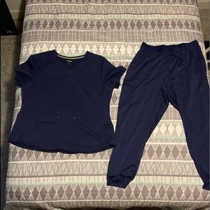 Navy scrubstar scrubs set. Super soft, breathable, stretchy and comfortable